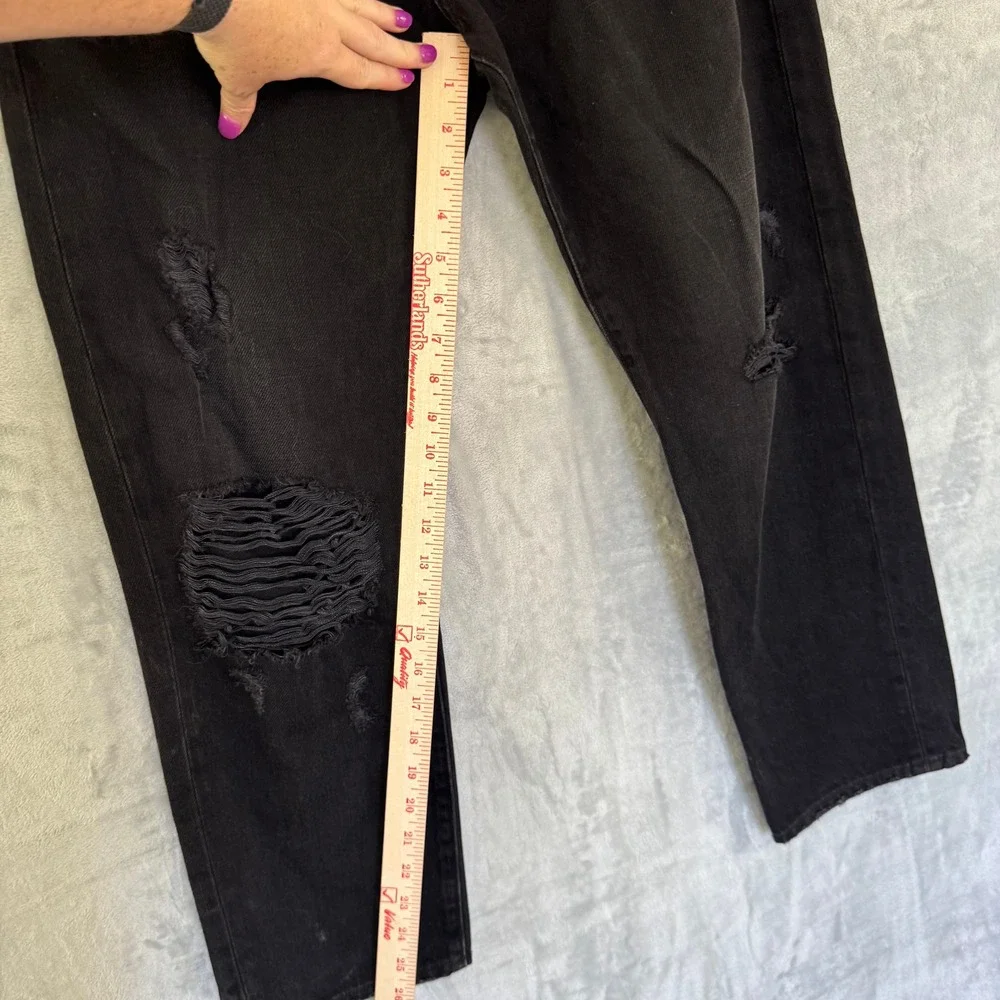 NWT FRAME Denim Le Original Grayridge‎ Distressed Black Straight Leg Jeans 26 30